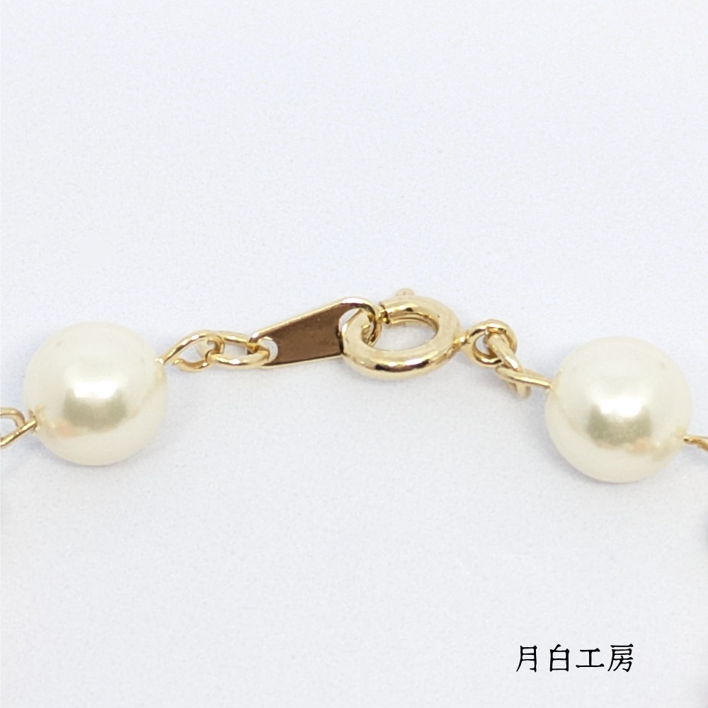 NO.153 ビーズボール&シルキーパール【ミモザ】ブレスレット