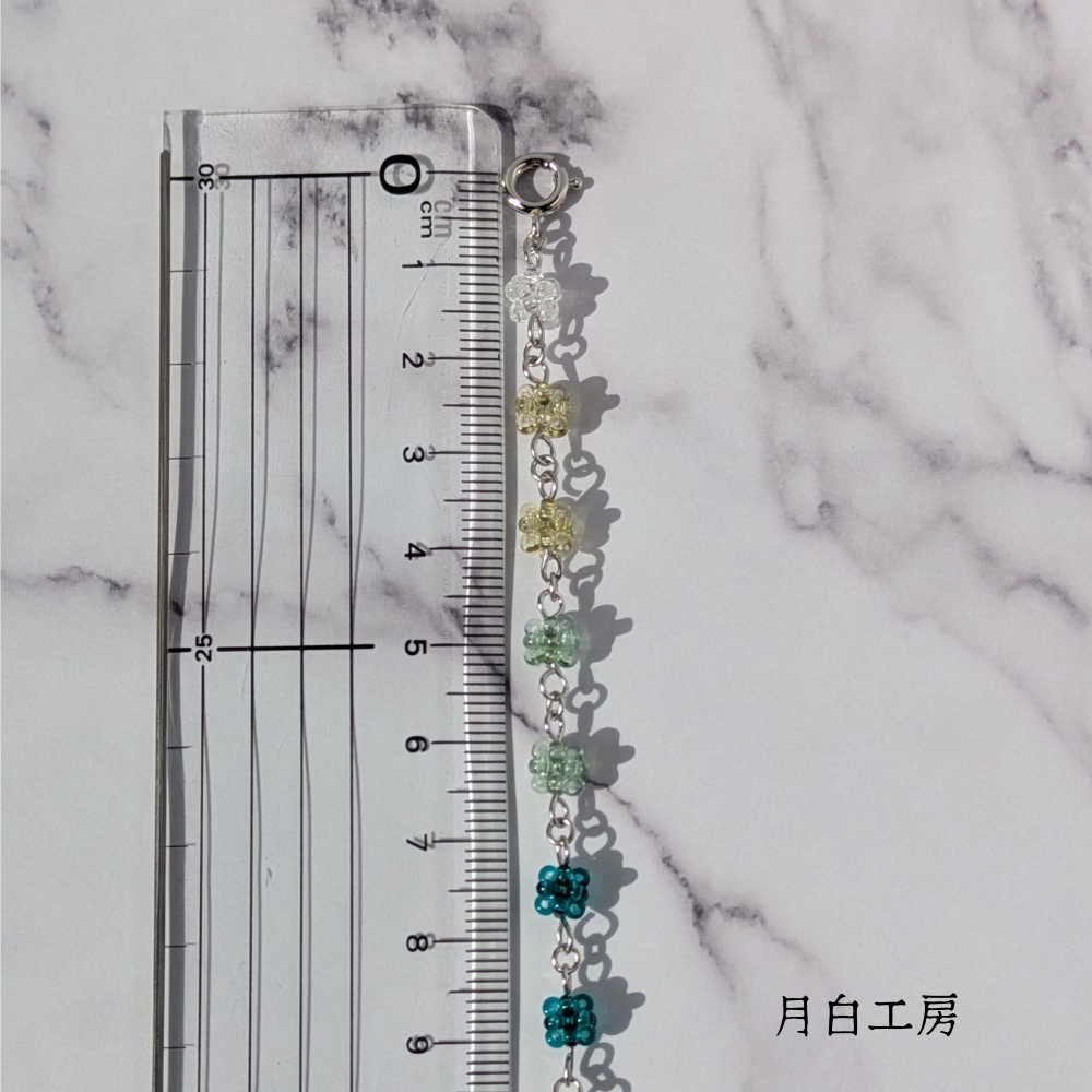 NO.157 小さなビーズボールのブレスレット【グリーン】