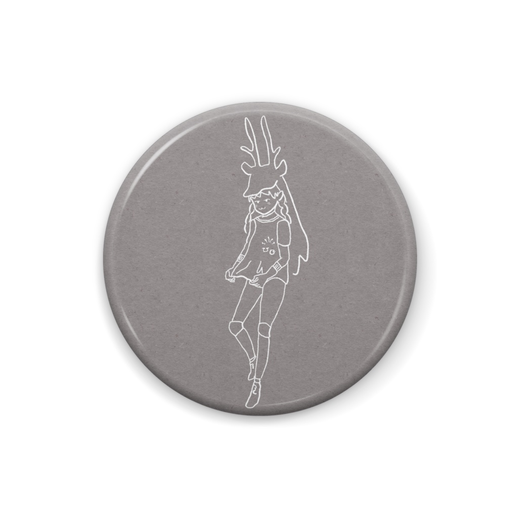 ニャッポコバッジ:グレー