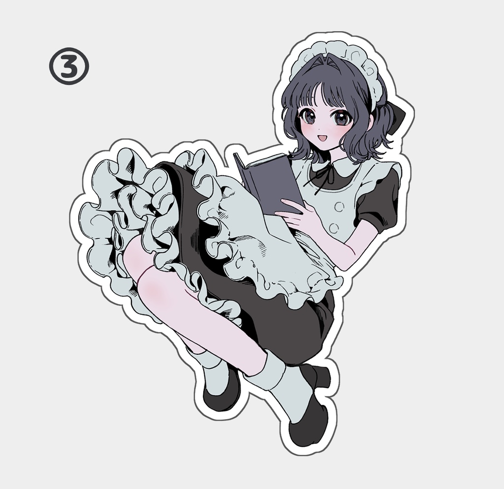 りるれろメイドステッカー