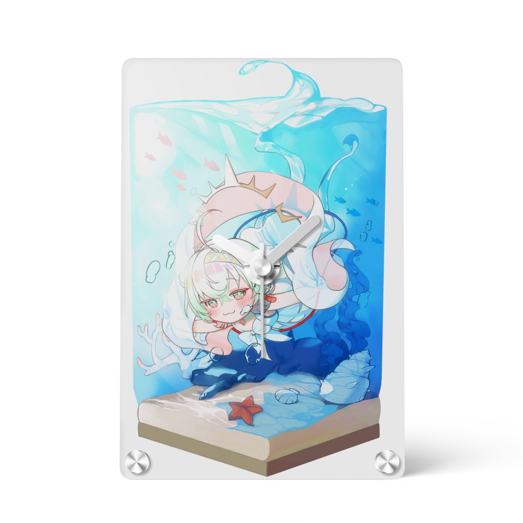ぺちの海水浴 アクリル時計