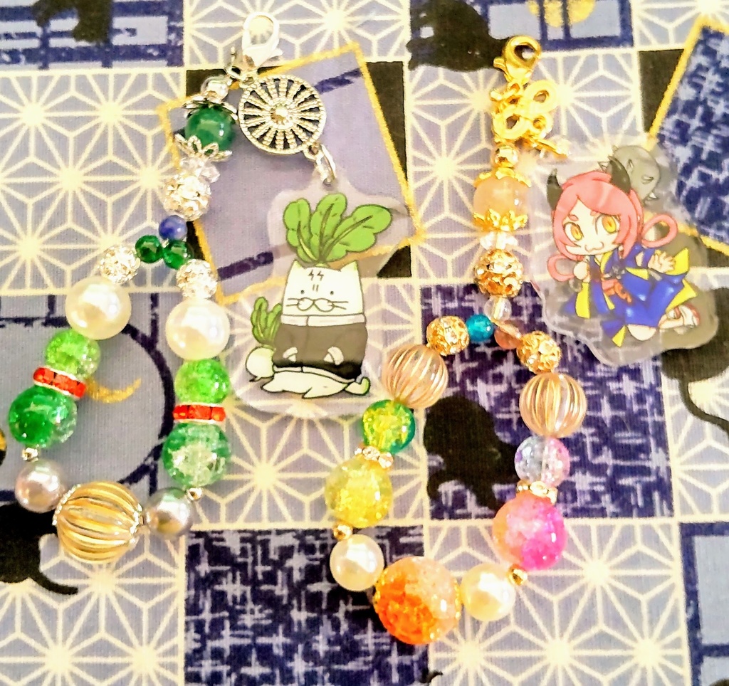 アクリルビーズチャーム「たけねこ」