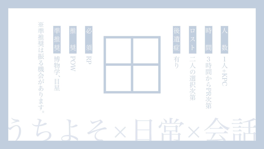 【CoCシナリオ】最期の日常
