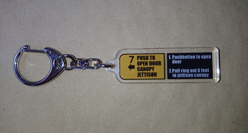 戦闘機_緊急脱出装置マーク風_アクリルキーホルダー part2