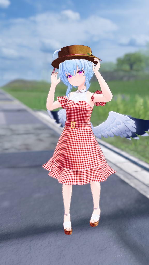 【3アバター対応】ギンガムサマーワンピース【サポート終了】