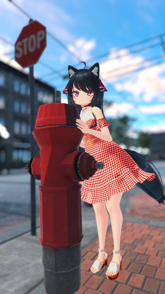 【3アバター対応】ギンガムサマーワンピース【サポート終了】