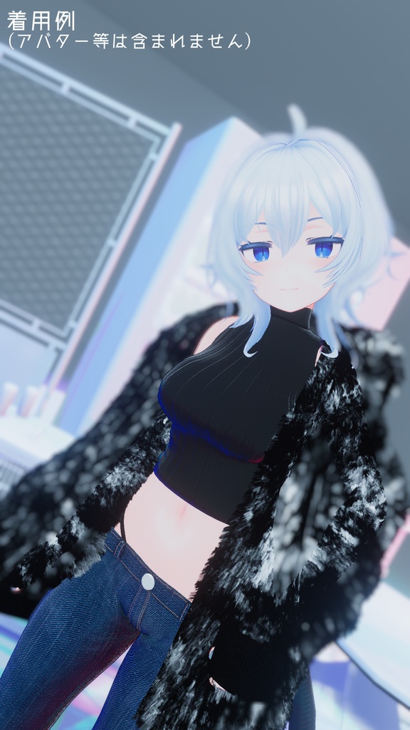 【桔梗対応】シンプルノースリーブニット&スキニージーンズ