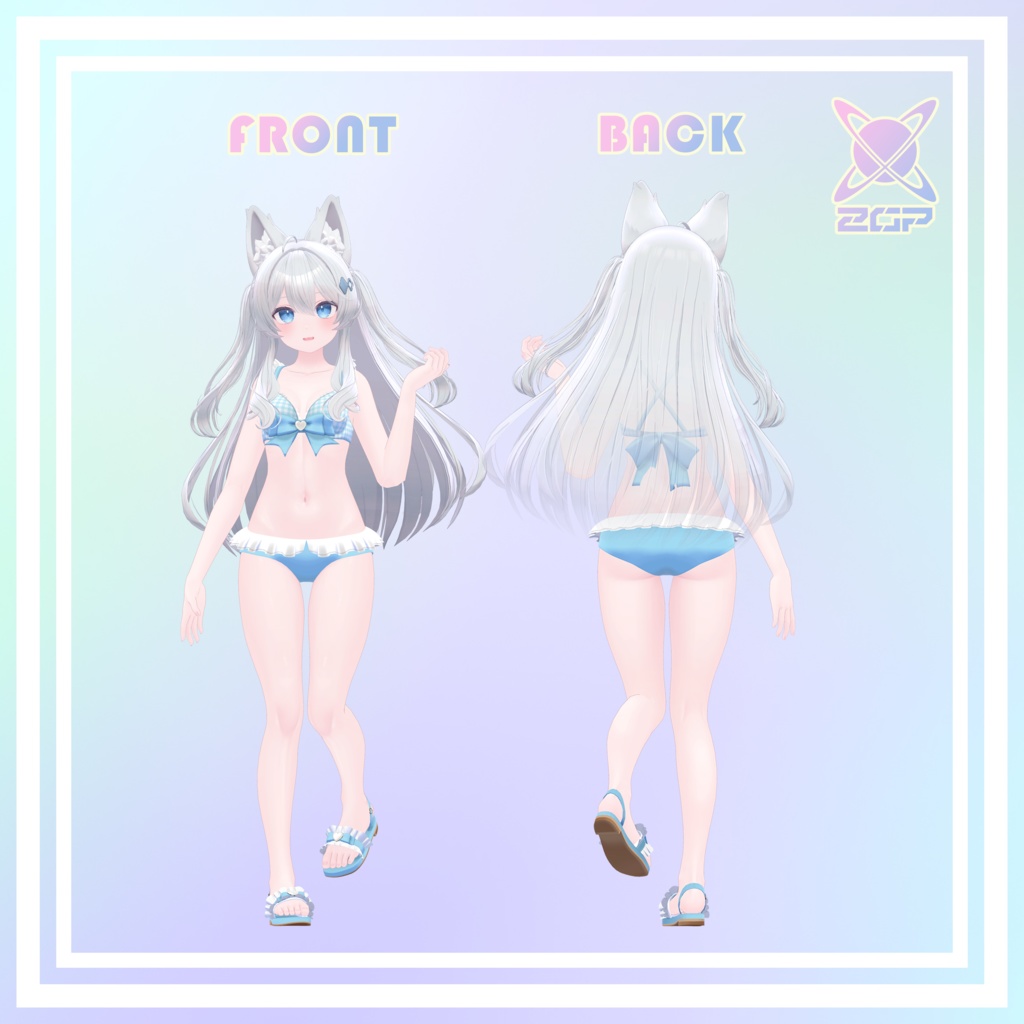 【ライム対応】リボンフリル水着