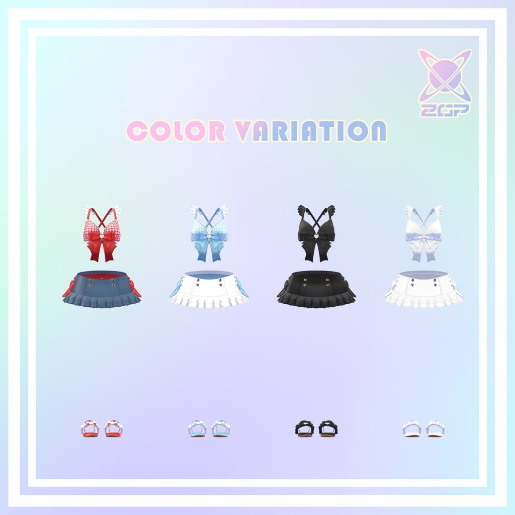 【ライム対応】リボンフリル水着