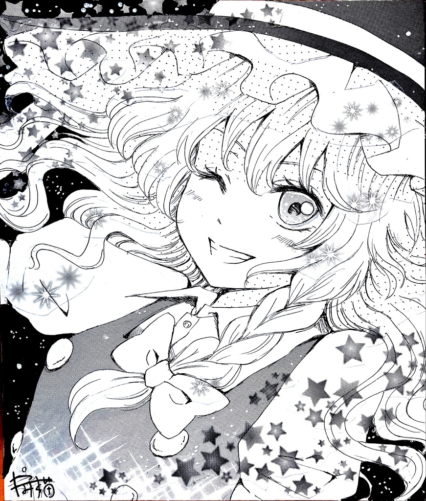 【東方Project】アナログ原画 霧雨魔理沙色紙