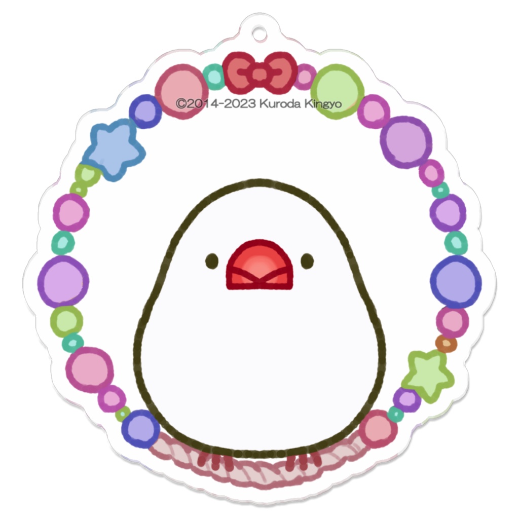 ブランコに乗る白文鳥(アクリルキーホルダー)
