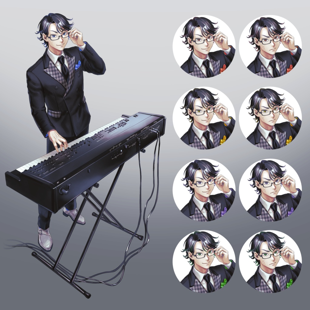 【無料あり】楽器・全身立ち絵素材(男性)