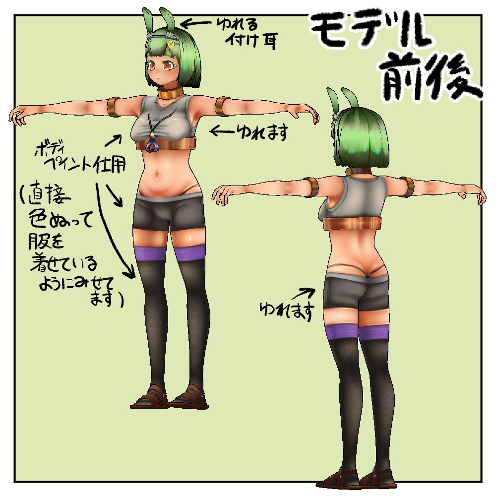 「古尾ルナヨ」3Dモデル