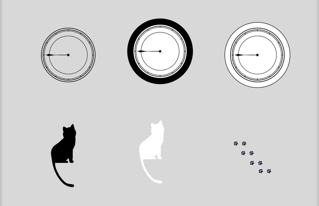 時計と猫のAPNG(無料)