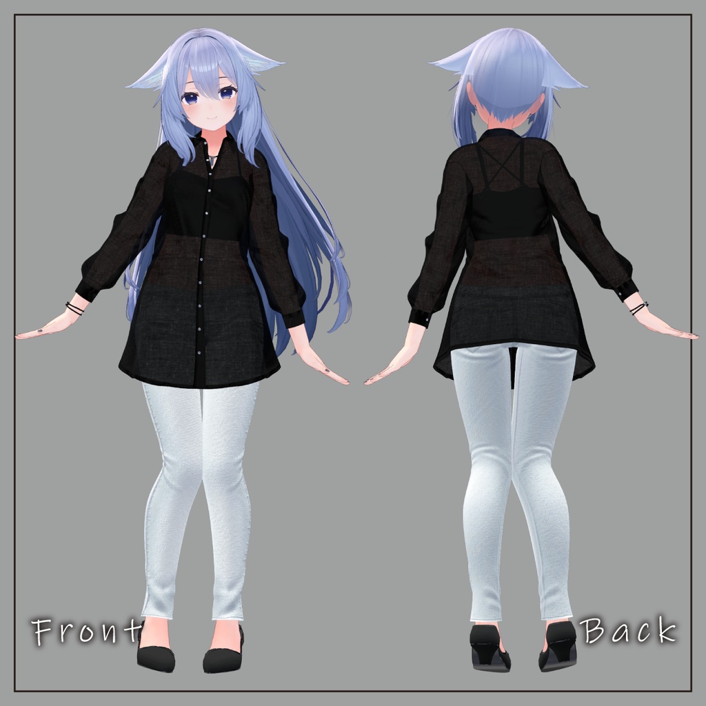 【複数アバター対応】シースルーシャツセット