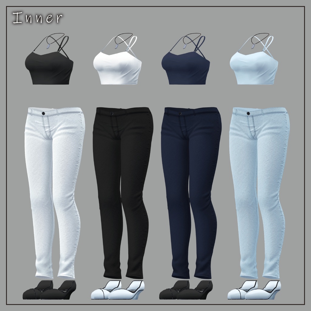 【複数アバター対応】シースルーシャツセット