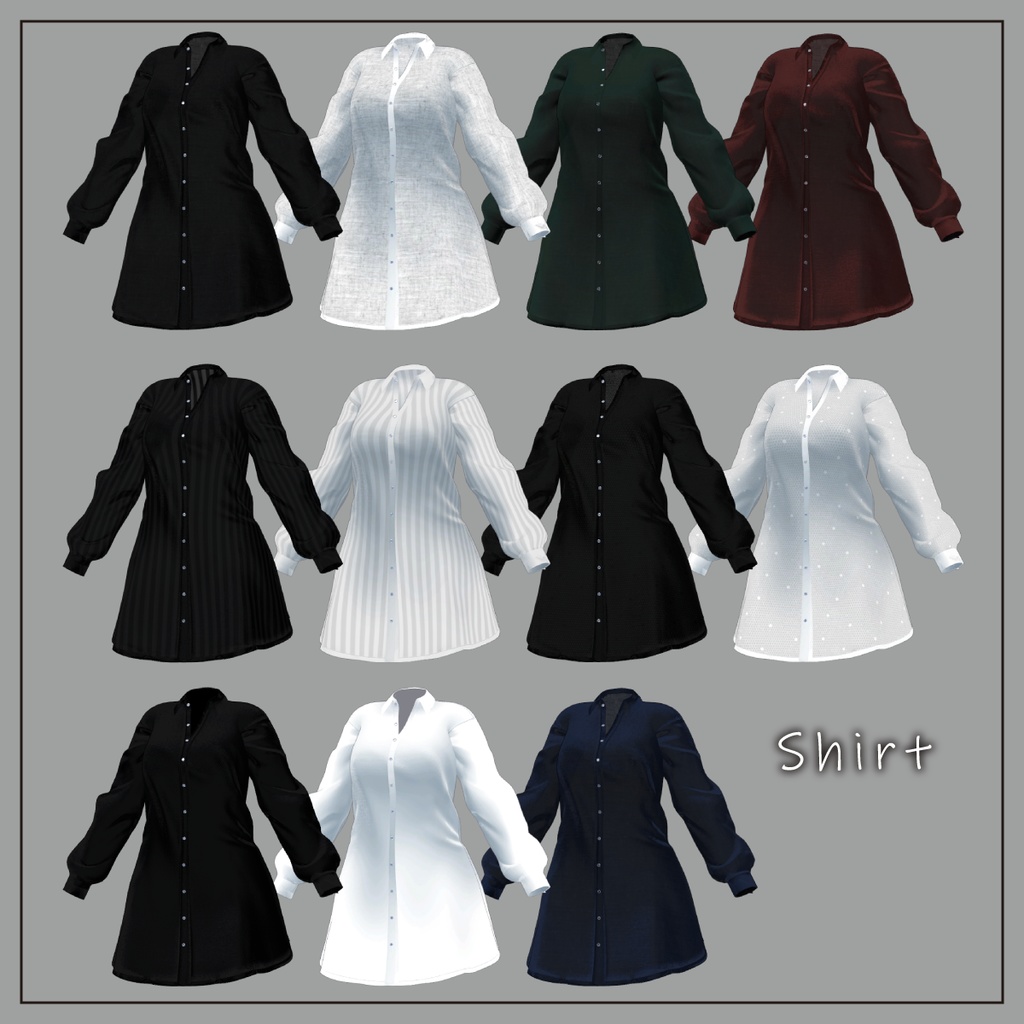 【複数アバター対応】シースルーシャツセット