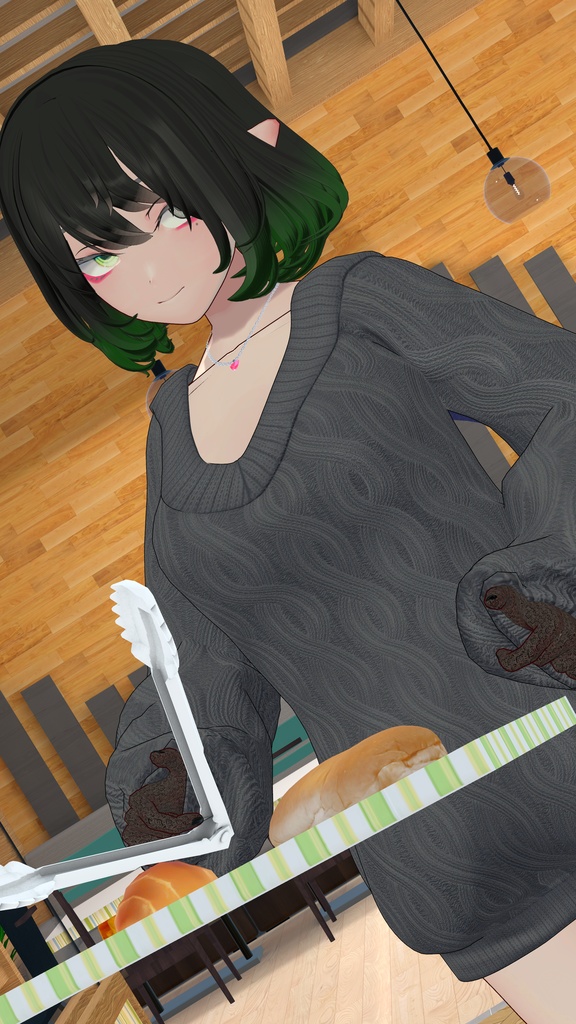 【複数アバター対応】スイートリボンニット