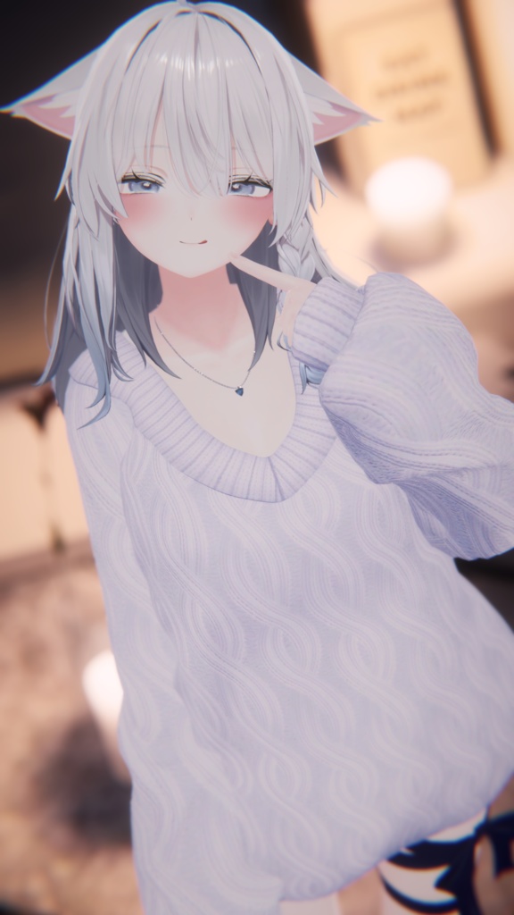 【複数アバター対応】スイートリボンニット