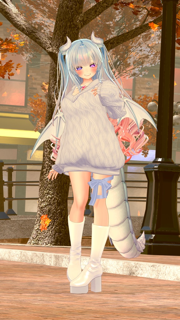 【複数アバター対応】スイートリボンニット