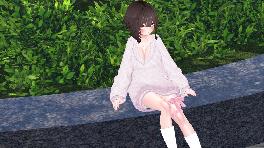 【複数アバター対応】スイートリボンニット