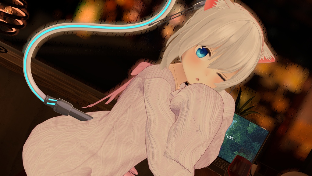 【複数アバター対応】スイートリボンニット