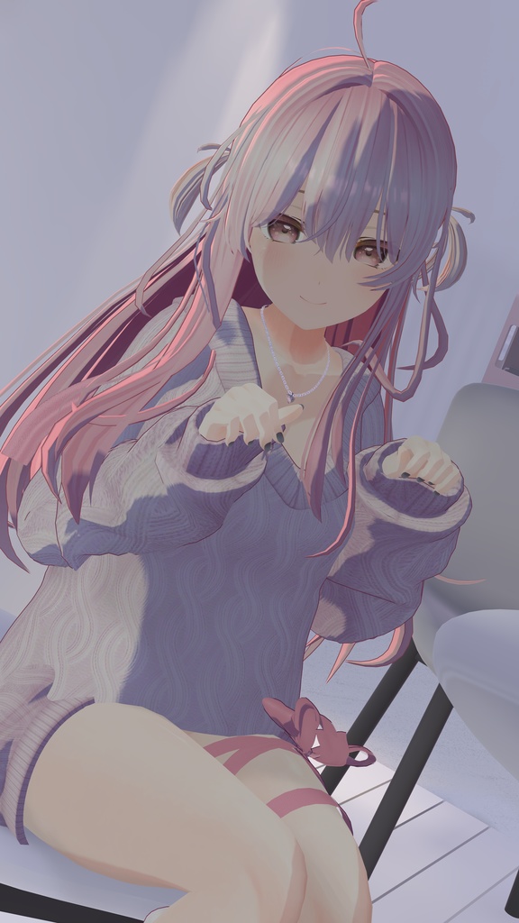 【複数アバター対応】スイートリボンニット