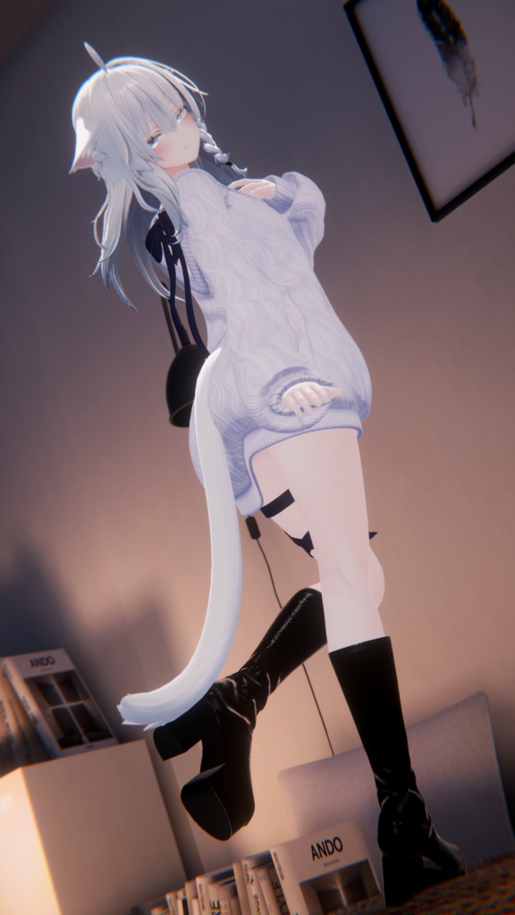 【複数アバター対応】スイートリボンニット