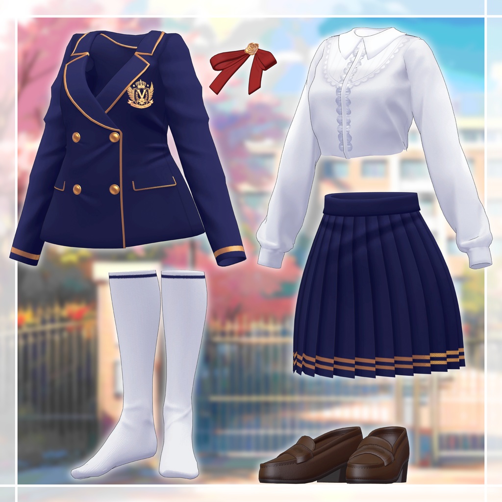 【複数アバター対応】聖ヴィオレット女学院制服