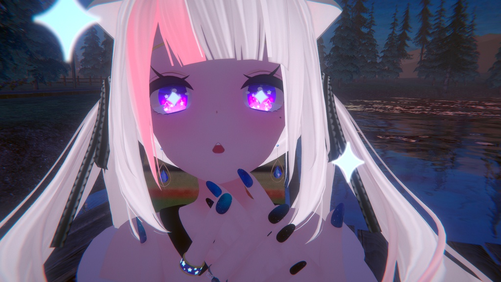 【VRC向けアクセ】しずくイヤリング【PB対応】