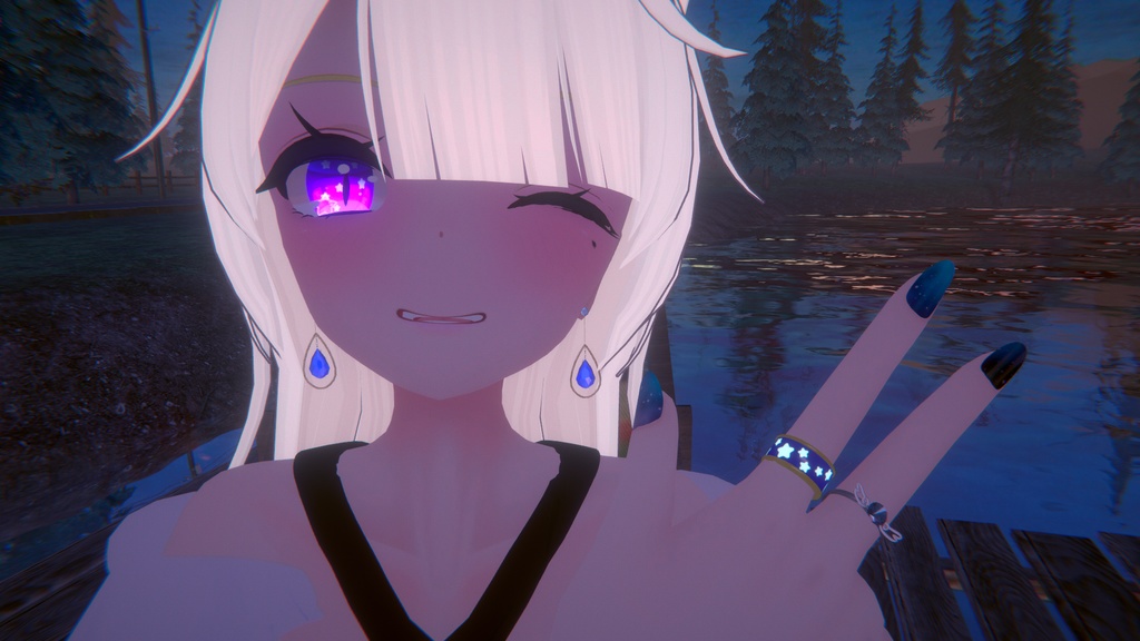 【VRC向けアクセ】しずくイヤリング【PB対応】