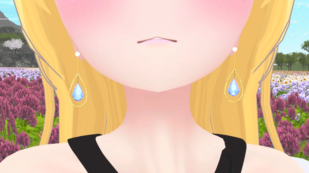 【VRC向けアクセ】しずくイヤリング【PB対応】