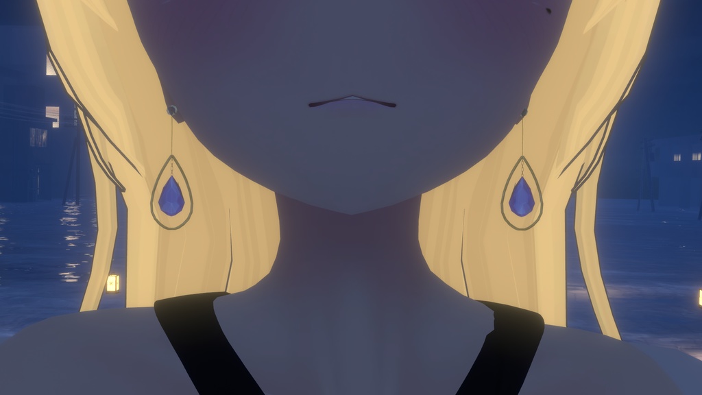 【VRC向けアクセ】しずくイヤリング【PB対応】