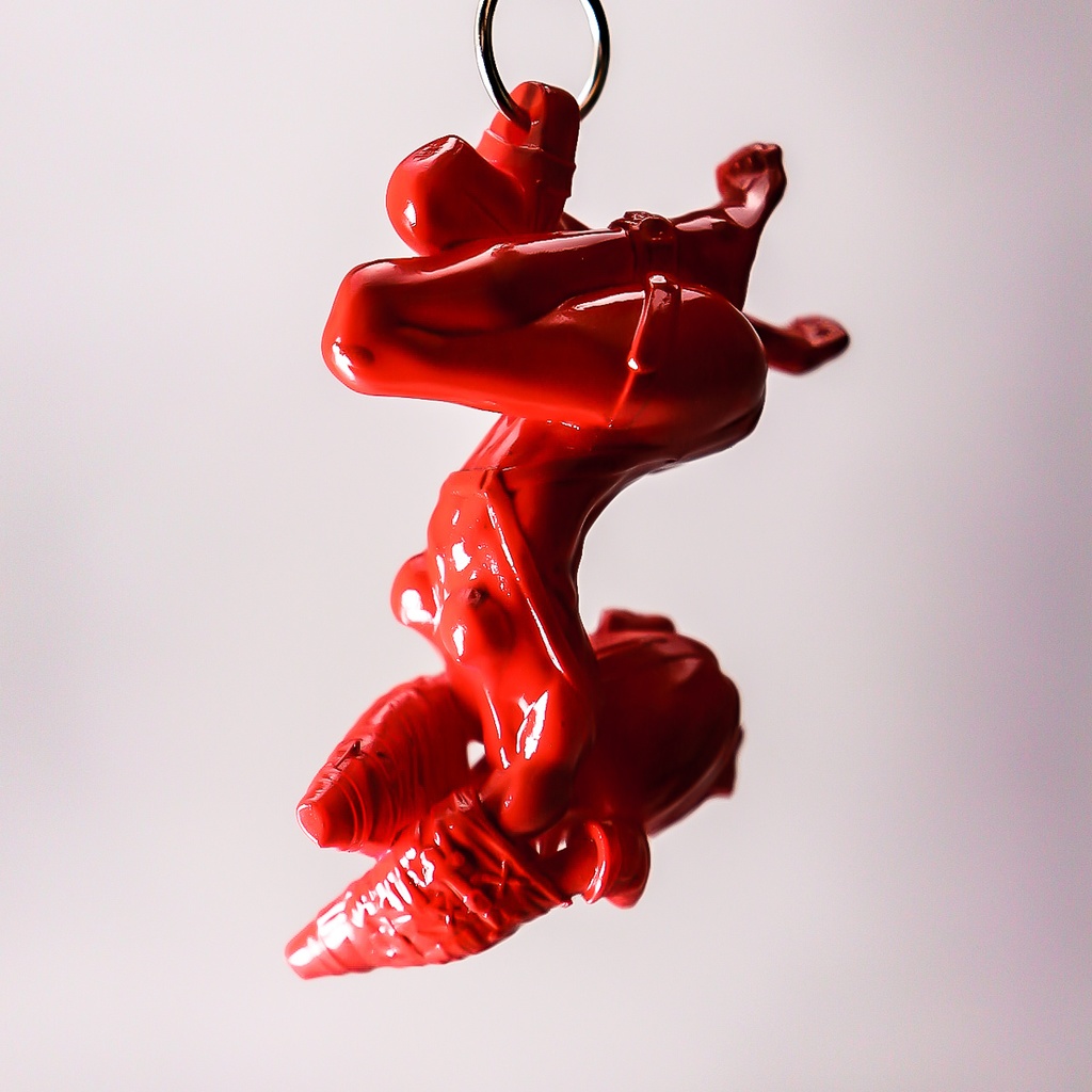 A little quiet, dog girl "RED" / PENDANT