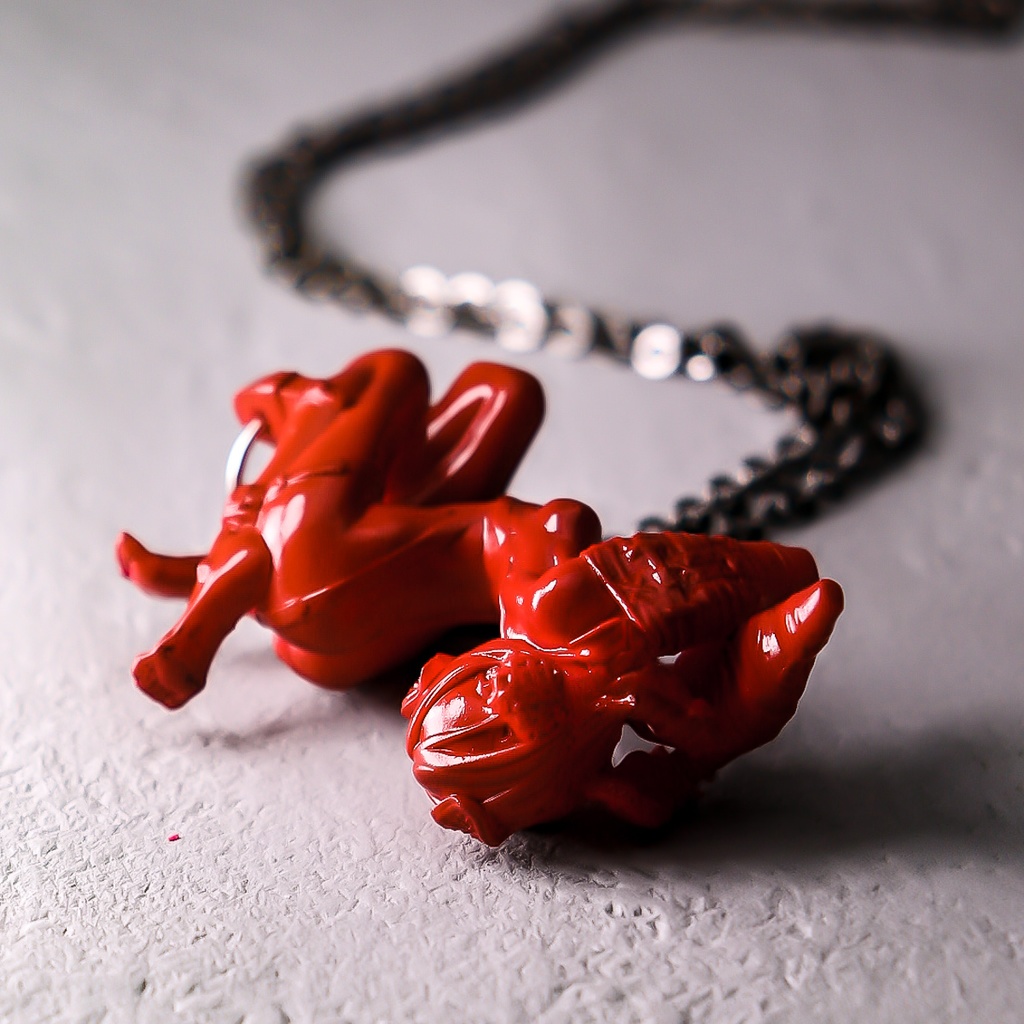 A little quiet, dog girl "RED" / PENDANT