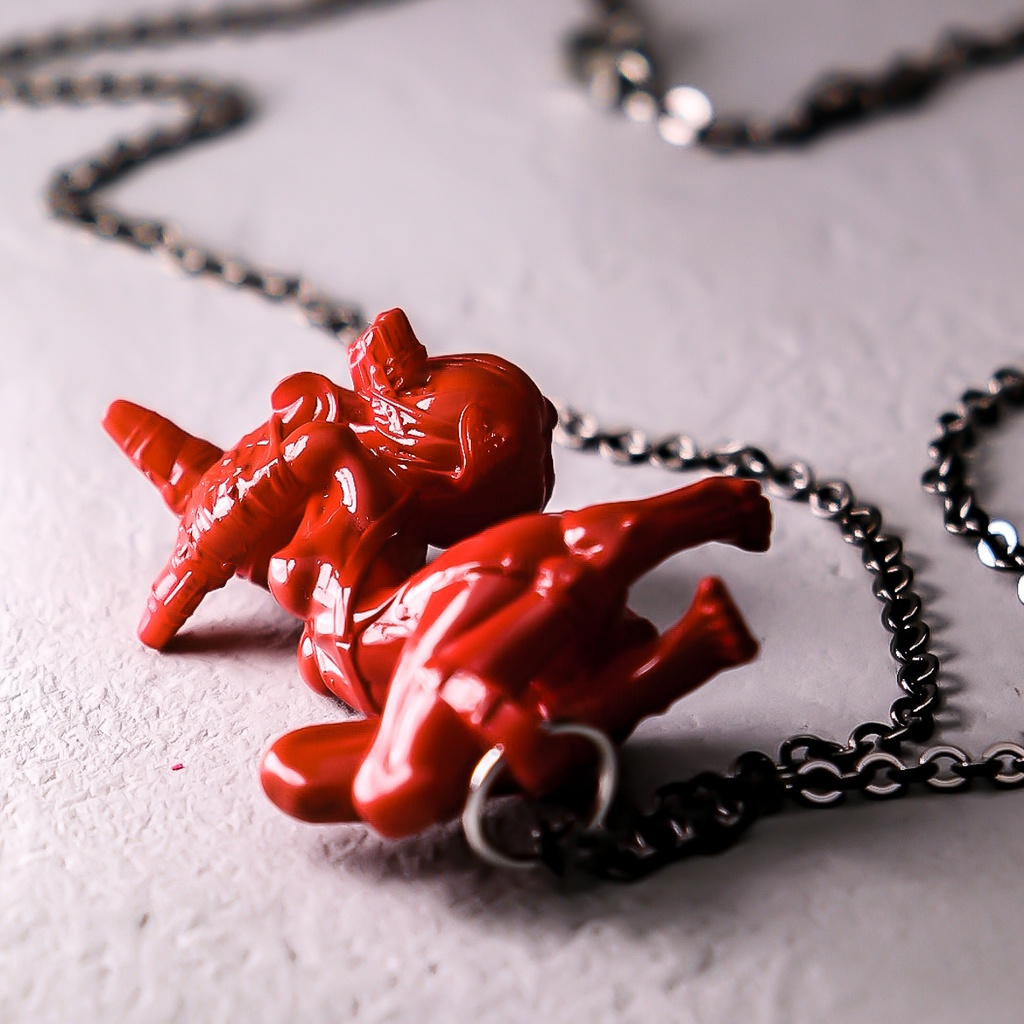 A little quiet, dog girl "RED" / PENDANT