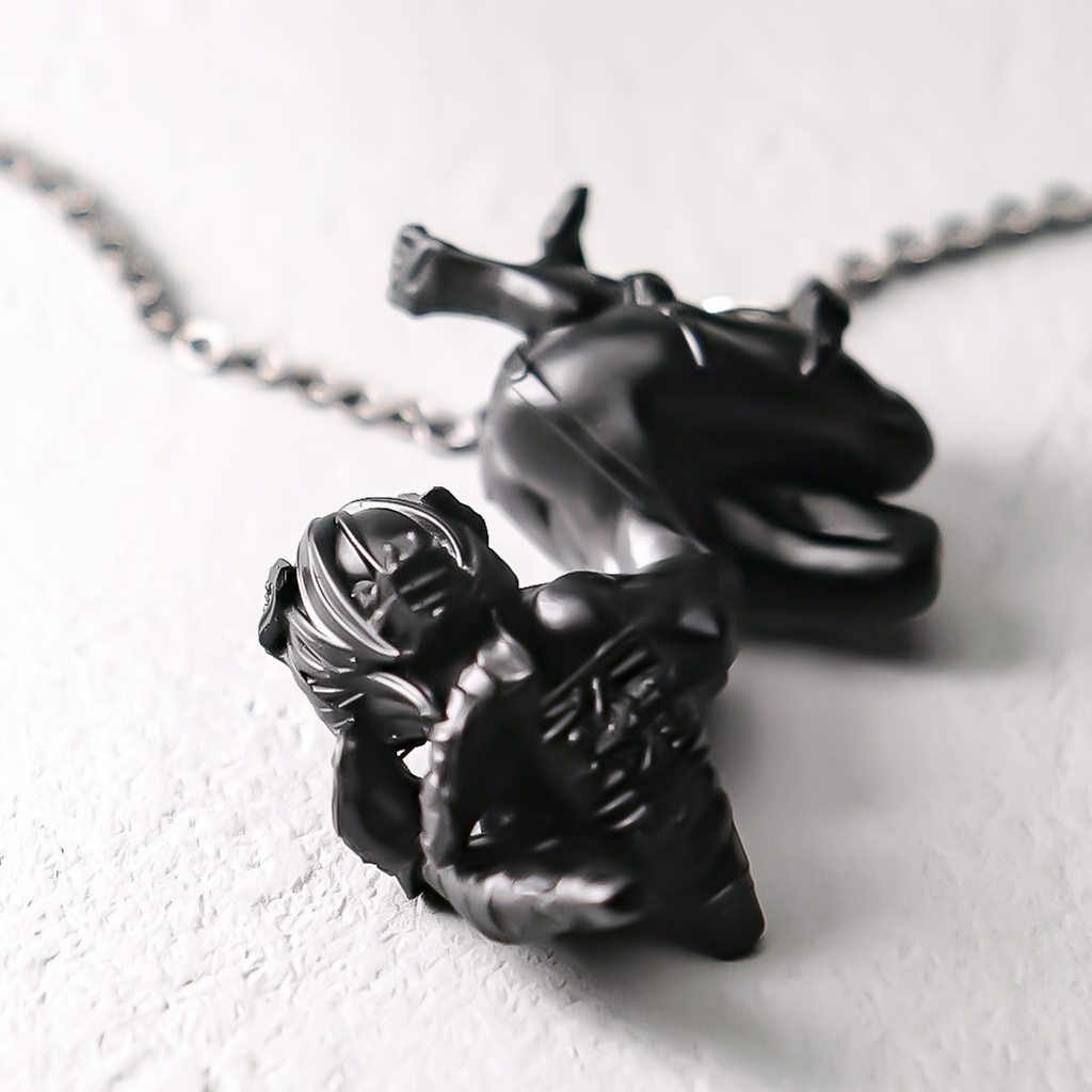 A little quiet, dog girl "BLACK" / PENDANT