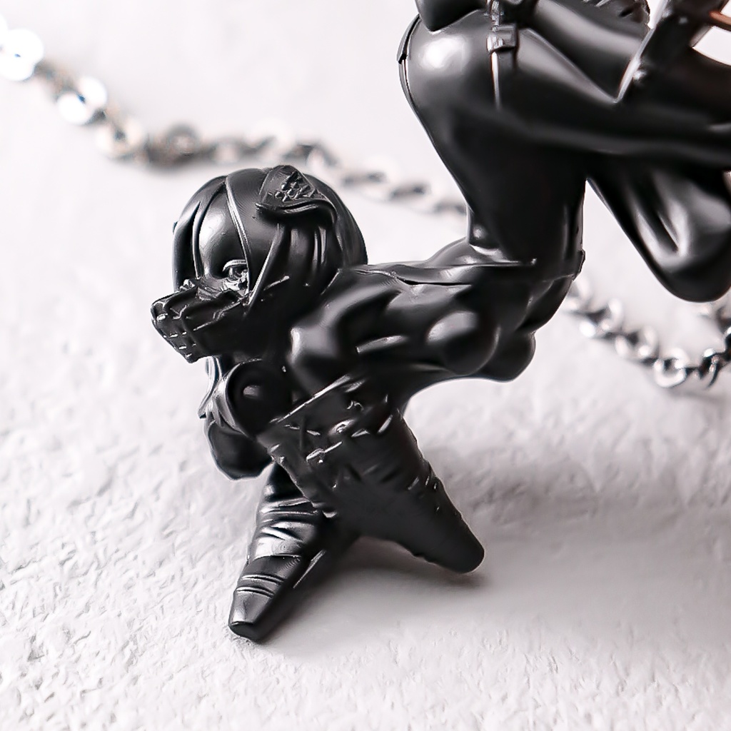 A little quiet, dog girl "BLACK" / PENDANT