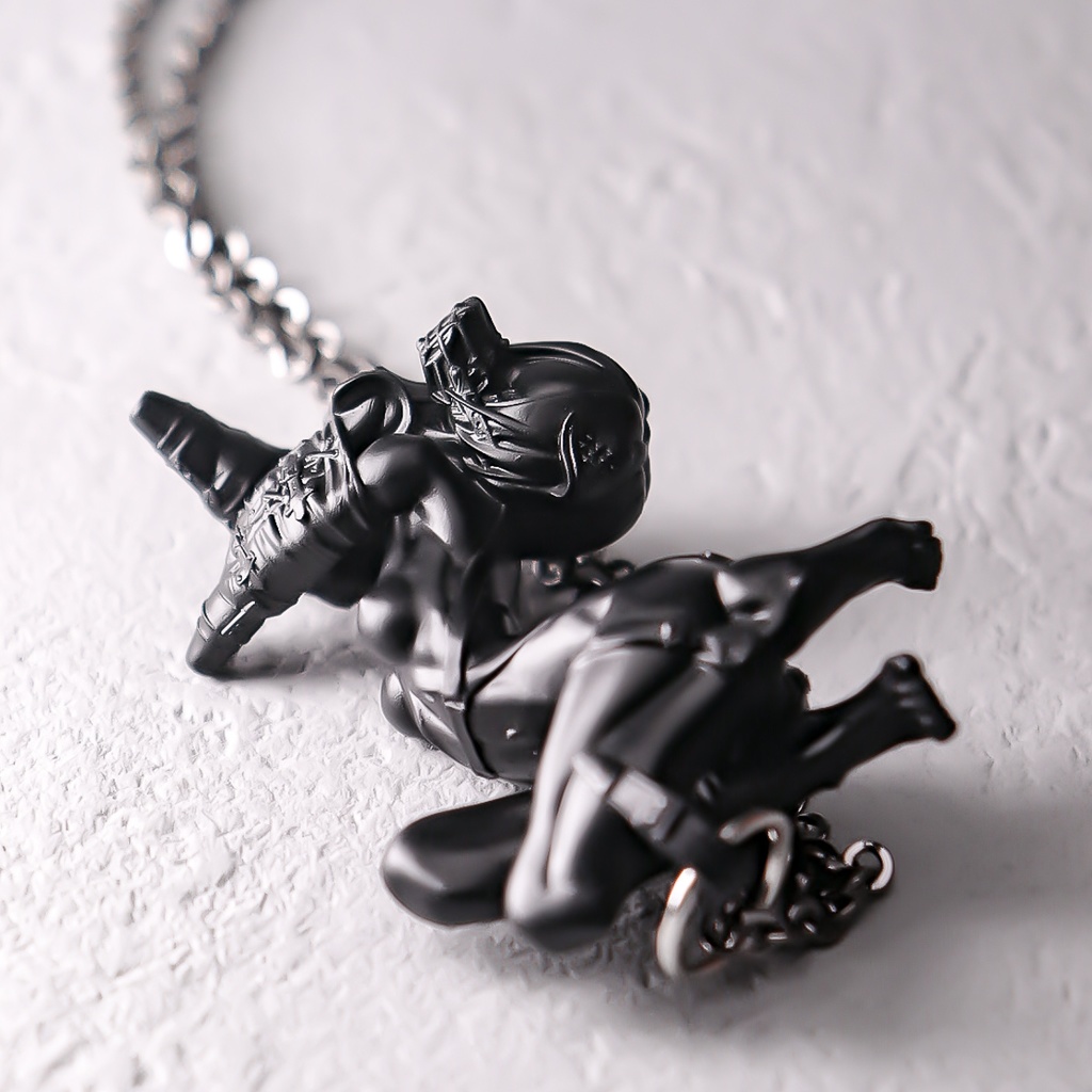 A little quiet, dog girl "BLACK" / PENDANT