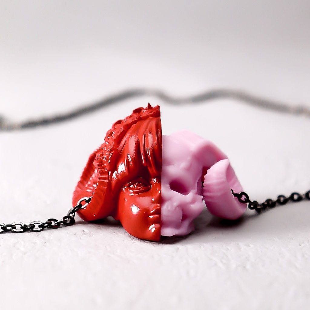 虚勢と不安 ”RED×PINK” / Fear and anxiety PENDANT