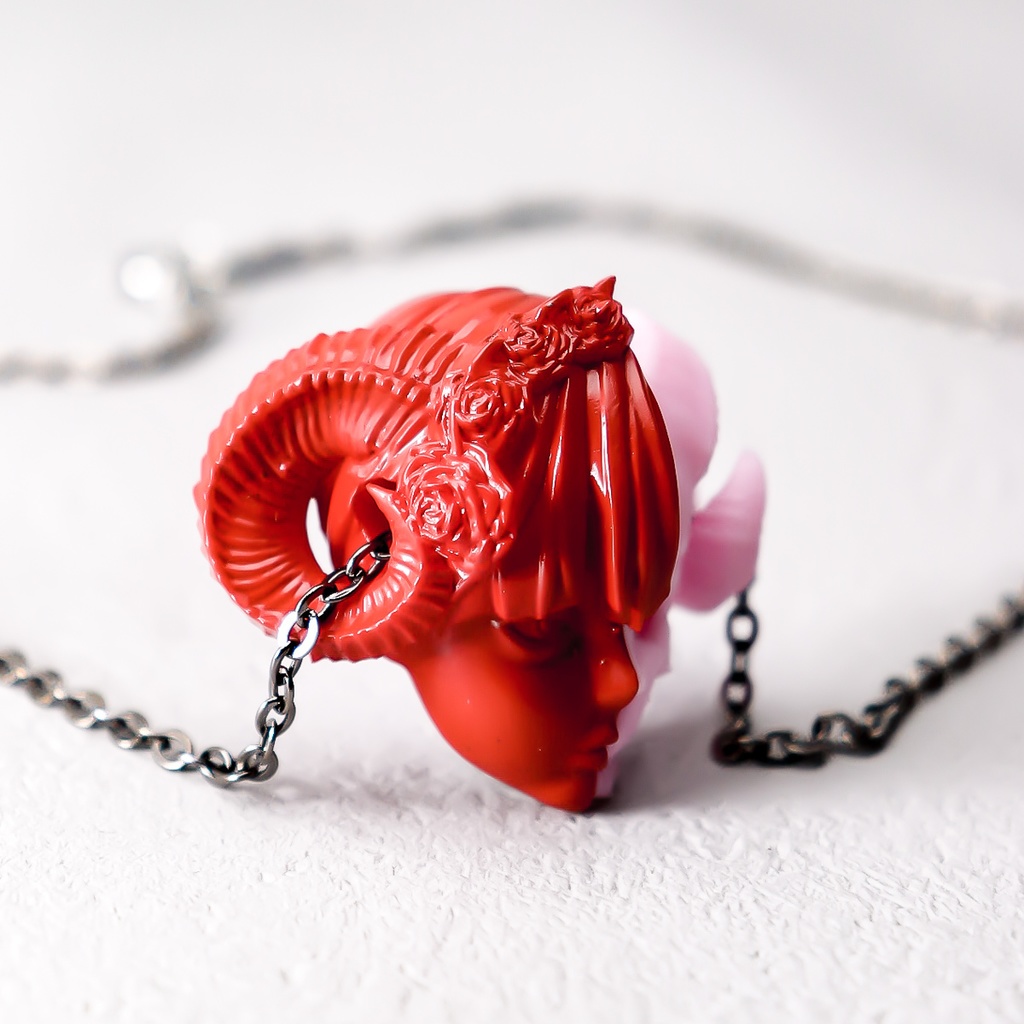 虚勢と不安 ”RED×PINK” / Fear and anxiety PENDANT