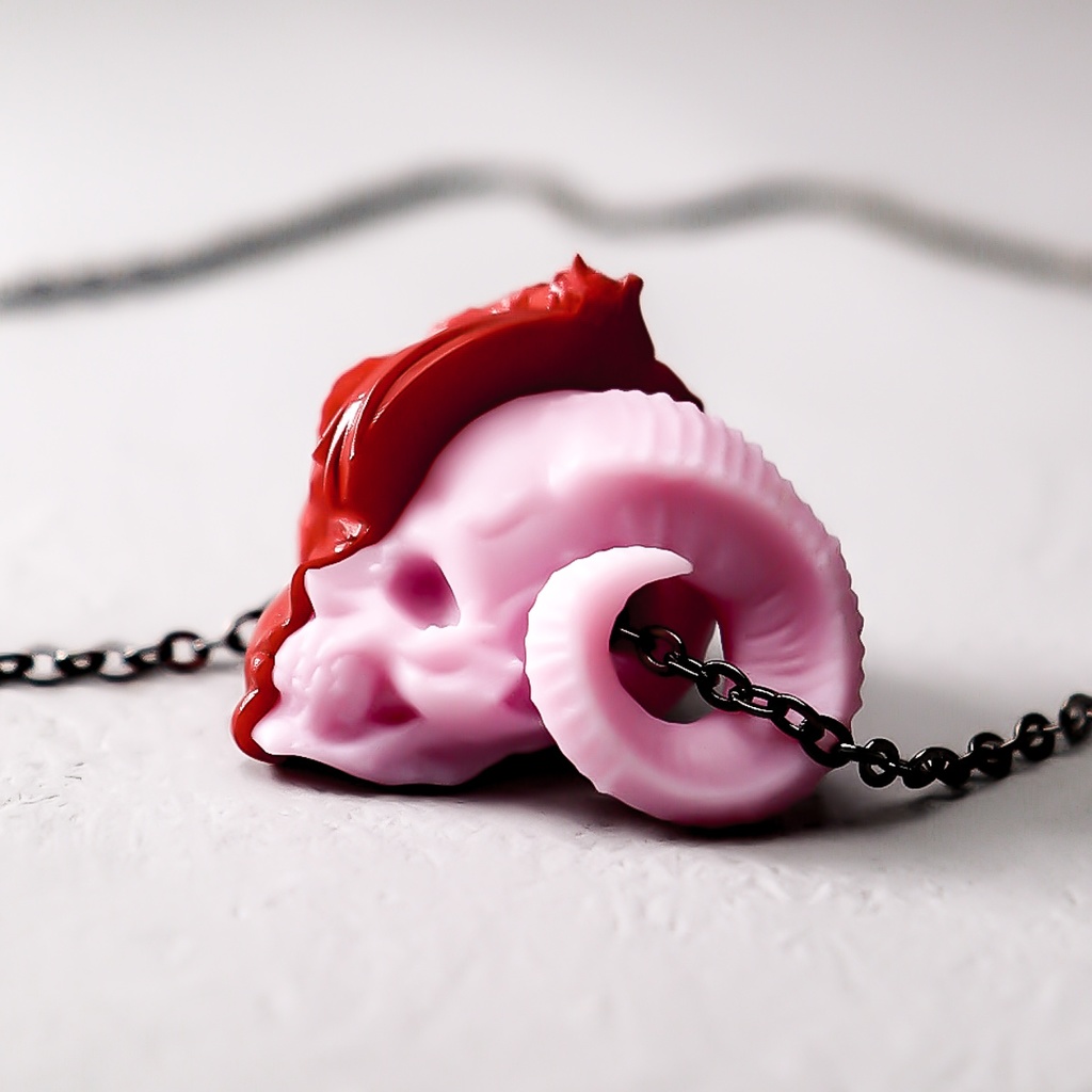 虚勢と不安 ”RED×PINK” / Fear and anxiety PENDANT