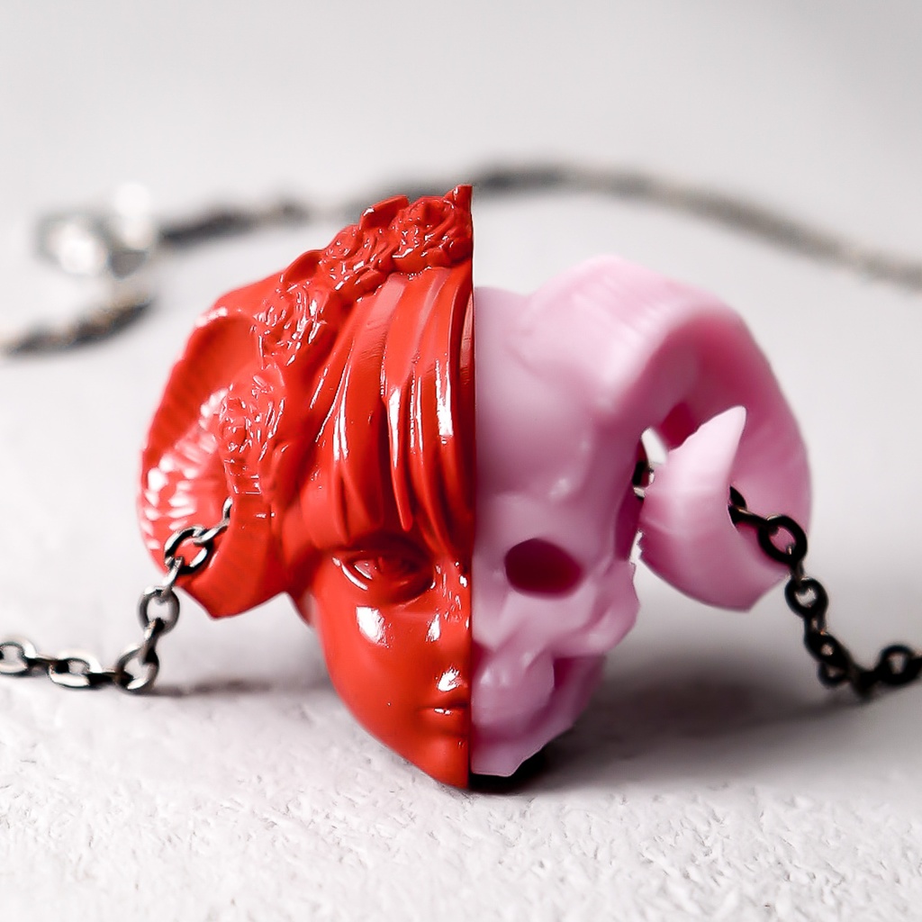 虚勢と不安 ”RED×PINK” / Fear and anxiety PENDANT
