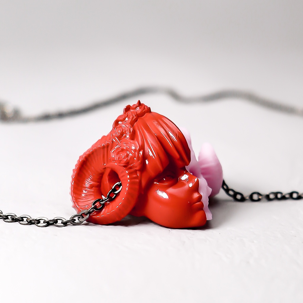 虚勢と不安 ”RED×PINK” / Fear and anxiety PENDANT