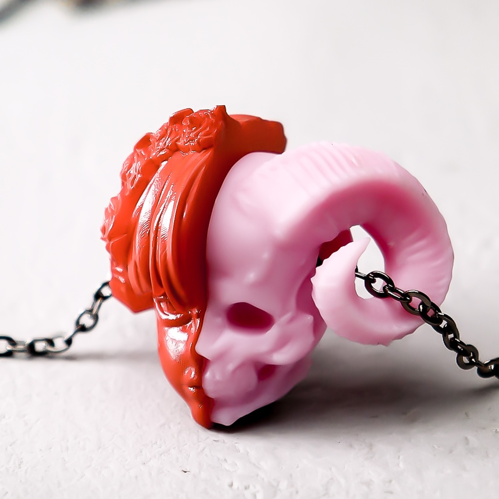 虚勢と不安 ”RED×PINK” / Fear and anxiety PENDANT