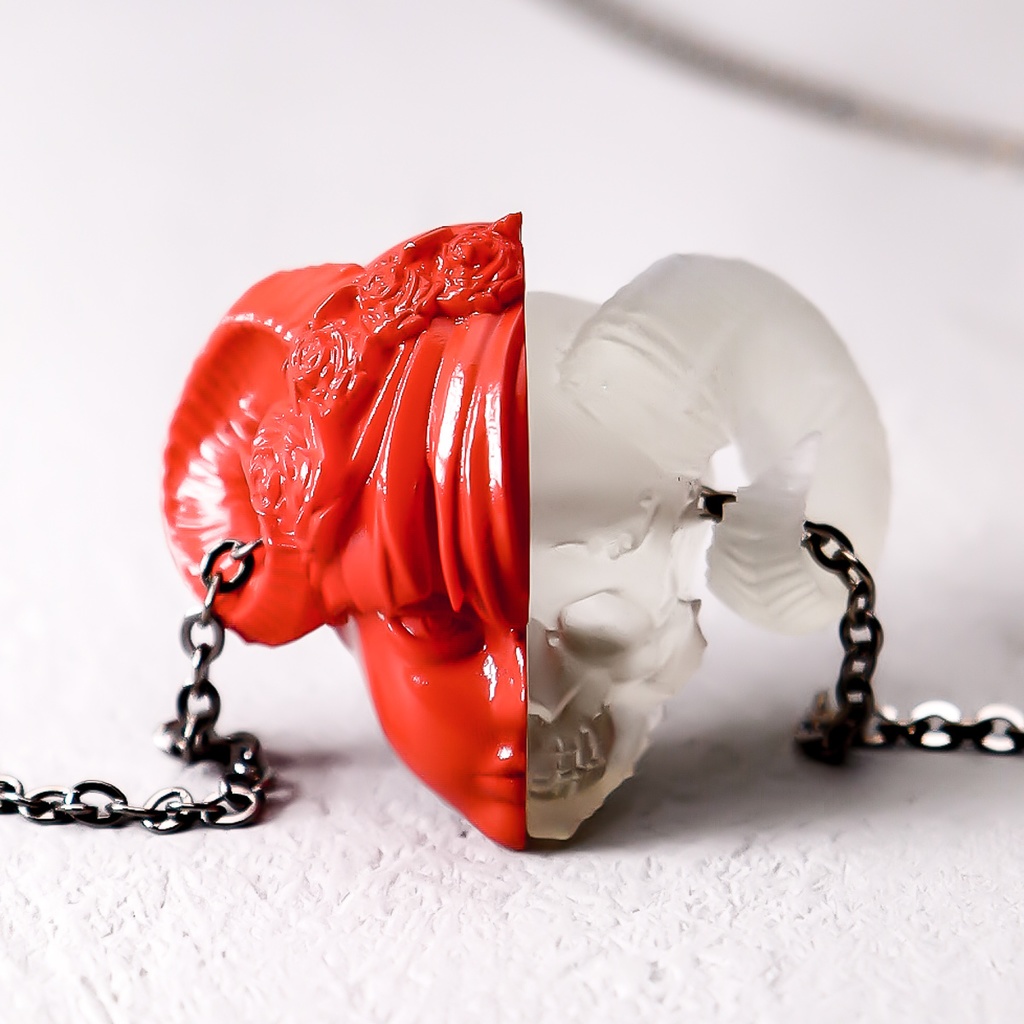 虚勢と不安 ”RED×CLEAR” / Fear and anxiety PENDANT