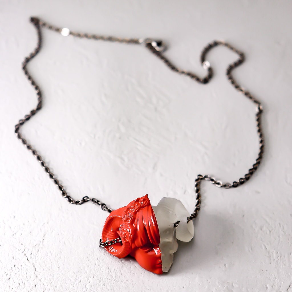 虚勢と不安 ”RED×CLEAR” / Fear and anxiety PENDANT