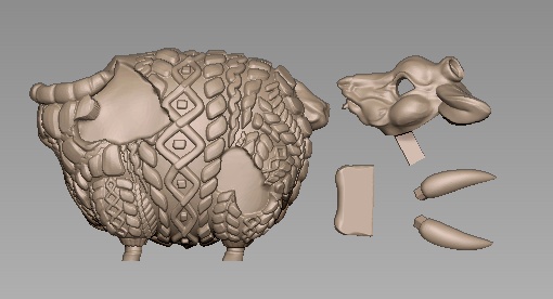 未塗装未組み立てガレージキット/ もふもふ、きらきら、けもののかたち