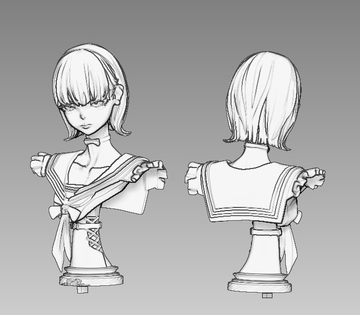 未塗装未組み立てガレージキット / みずいろ、ほろほろ、いちぶのかたち