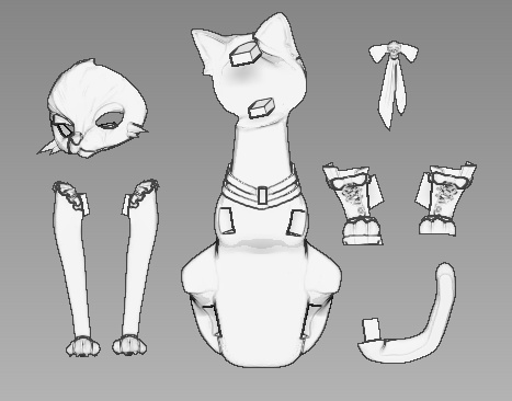 未塗装未組み立てガレージキット / みずいろ、ほろほろ、けもののかたち